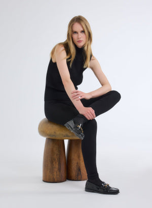 Legging Noir en Viscose / Elasthanne - MAJESTIC FILATURES