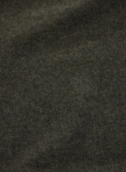 Khaki V-Neck Long Sleeve Sweater in 100% Cashmere - MAJESTIC FILATURES