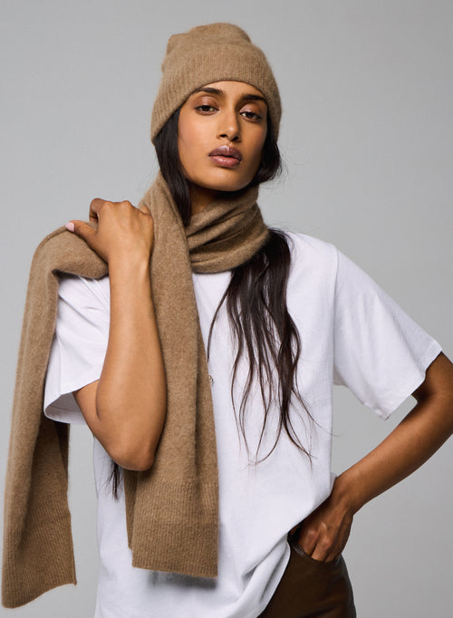 Echarpe Beige en Raccon wool / Polyamide - MAJESTIC FILATURES
