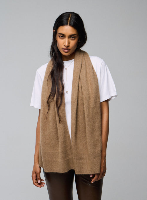 Echarpe Beige en Raccon wool / Polyamide - MAJESTIC FILATURES