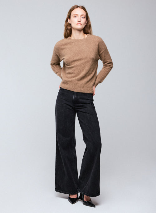 Pull Bison Col Rond Manches Longues en Raccoon wool / Polyamide - MAJESTIC FILATURES