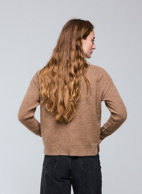 Pull Bison Col Rond Manches Longues en Raccoon wool / Polyamide - MAJESTIC FILATURES
