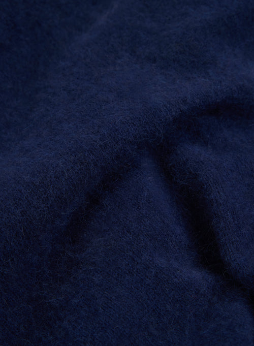 Pull Marine Col V Manches Longues en Raccoon - MAJESTIC FILATURES