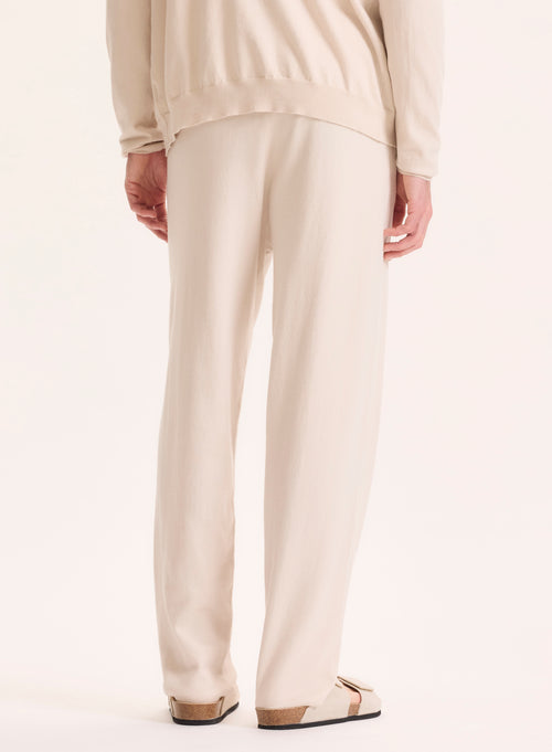 Pantalón beige de algodón orgánico / elastano - MAJESTIC FILATURES