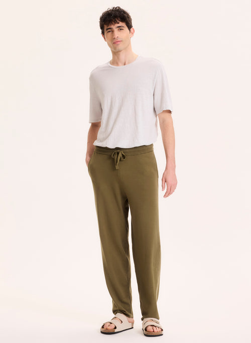 Green organic cotton pants - MAJESTIC FILATURES