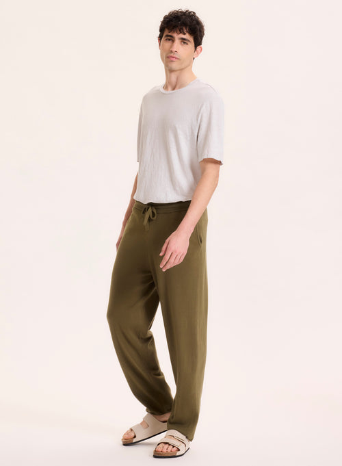 Green organic cotton pants - MAJESTIC FILATURES