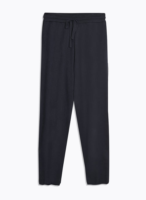 Navy pants in organic cotton / Elastane - MAJESTIC FILATURES