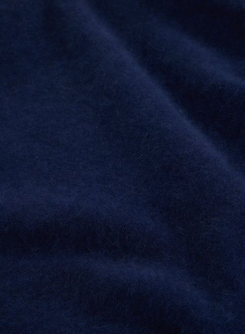 Navy Raccoon Long Puff Sleeve Turtleneck Sweater - MAJESTIC FILATURES