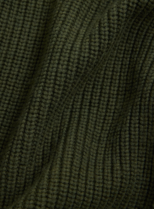 Khakifarbener Cardigan mit grobem Strick - MAJESTIC FILATURES