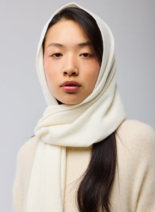 Echarpe Blanc en Cachemire - MAJESTIC FILATURES