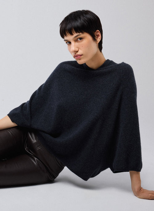 Grauer Kapuzenpullover mit langen Ärmeln aus Kaschmir - MAJESTIC FILATURES