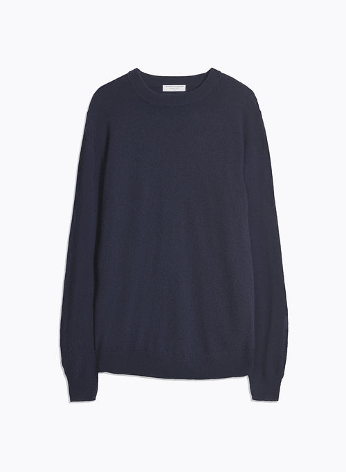 Pullover Marine Rundhalsausschnitt Langarm - MAJESTIC FILATURES