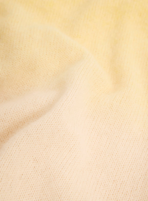 Gelber Pullover mit Rundhalsausschnitt und kurzen Ärmeln aus Raccoon / Polyamid - MAJESTIC FILATURES