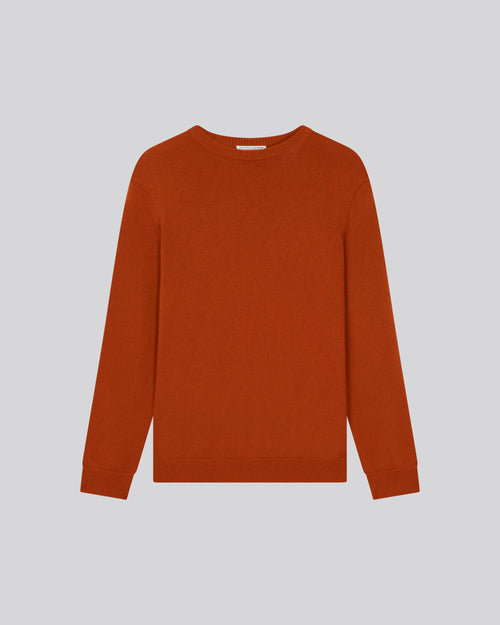Pull Marron Col Rond Manches Longues en Laine merinos - MAJESTIC FILATURES
