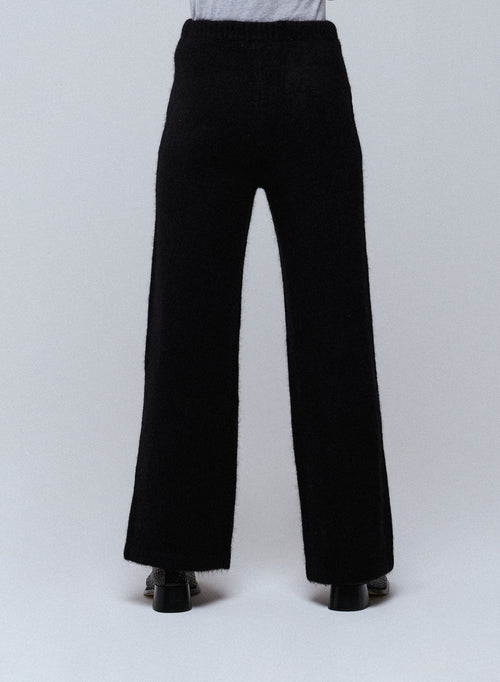 Black Alpaca / Polyamide / Elastane Pants - MAJESTIC FILATURES