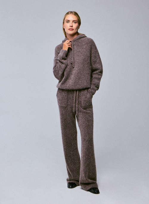 Beige Alpaca / Polyamide / Elastane Pants - MAJESTIC FILATURES