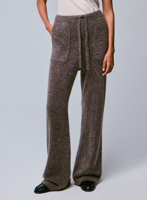Beige Alpaca / Polyamide / Elastane Pants - MAJESTIC FILATURES