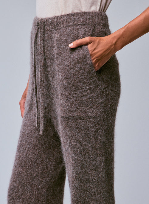 Beige Alpaca / Polyamide / Elastane Pants - MAJESTIC FILATURES