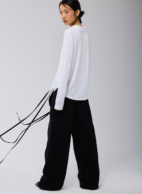 Chemise Blanche Manches Longues en Viscose et Élasthanne - MAJESTIC FILATURES