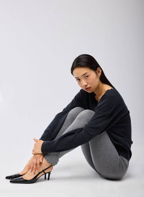 Legging Gris en Viscose / Elasthanne - MAJESTIC FILATURES