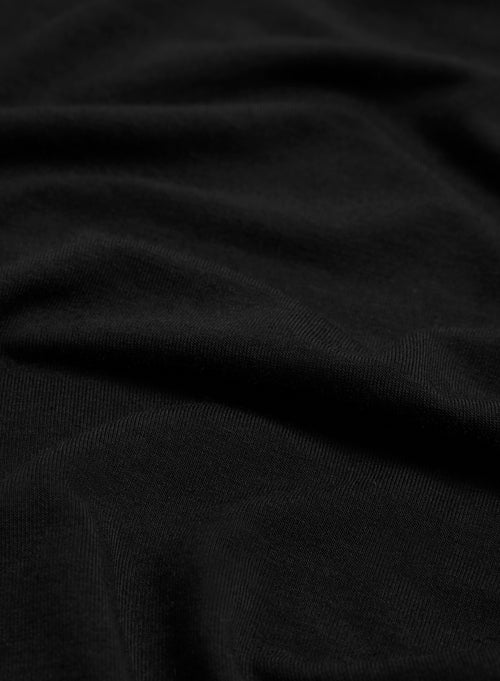 T-shirt Noir Col Rond Manches Longues en Viscose / Élasthanne - MAJESTIC FILATURES