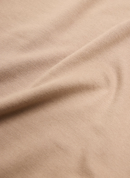 T-Shirt Beige Ally Rundhalsausschnitt - MAJESTIC FILATURES