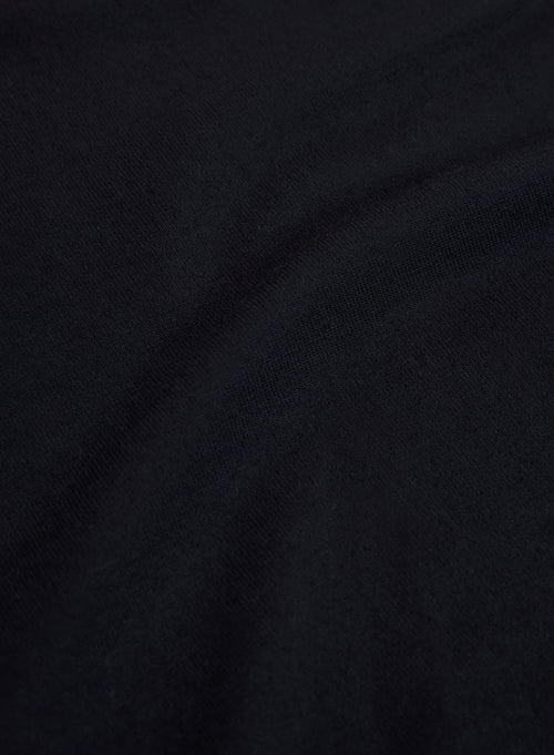 Camiseta azul marino de viscosa y elastano de manga 3/4 y cuello barco - MAJESTIC FILATURES