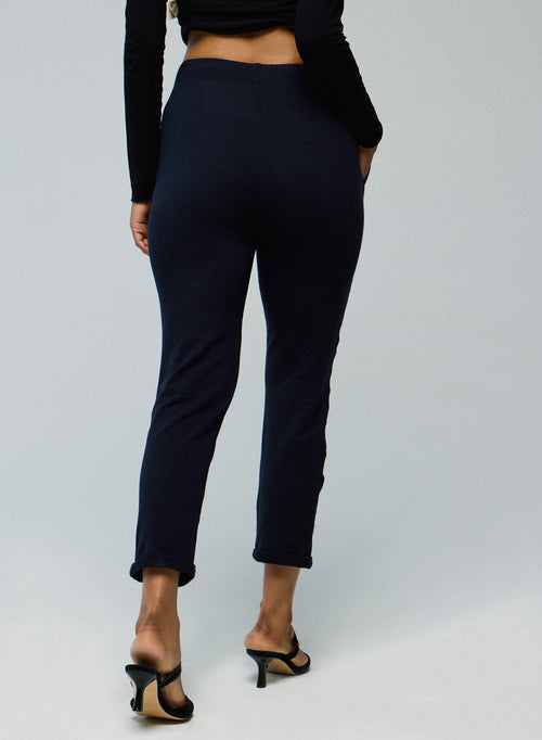Pantalon Marine avec Poches en Viscose et Élasthanne - MAJESTIC FILATURES
