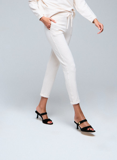 Pantalon Blanc en Viscose / Elasthanne - MAJESTIC FILATURES