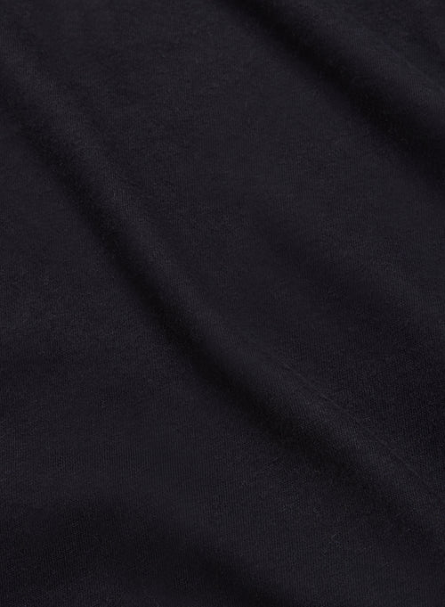 Black long-sleeved round-neck T-shirt in cotton and cashmere - MAJESTIC FILATURES