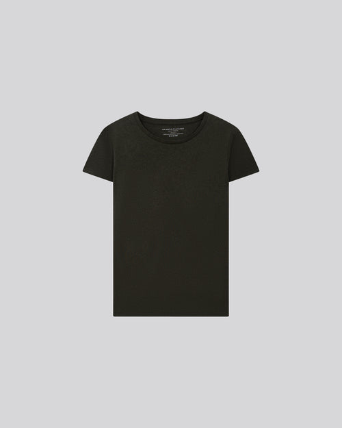 T-shirt Vert Jamie Col Rond Manches Courtes en Coton organique - MAJESTIC FILATURES