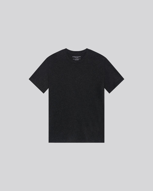 Camiseta negra de manga corta con cuello redondo en algodón de lujo - MAJESTIC FILATURES