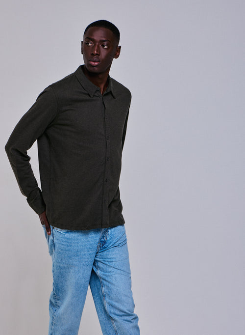 Green Shirt Langarmshirt aus Bio-Baumwolle - MAJESTIC FILATURES