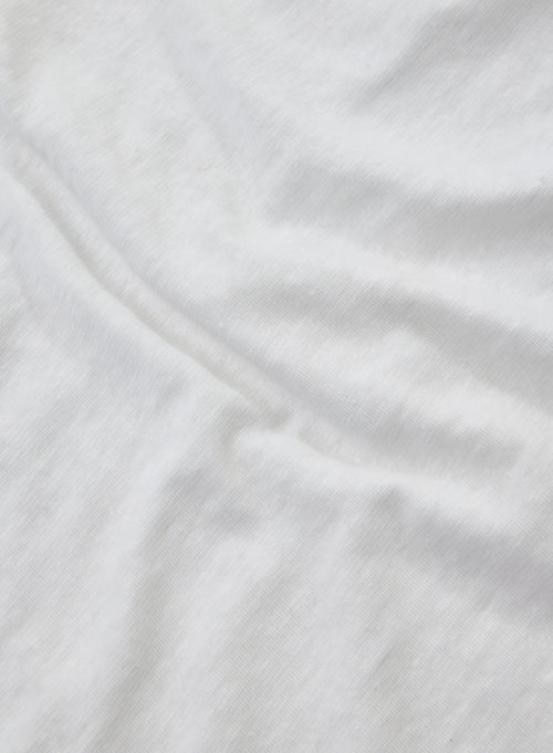 Camisa blanca con mangas al codo en lino / elastano - MAJESTIC FILATURES