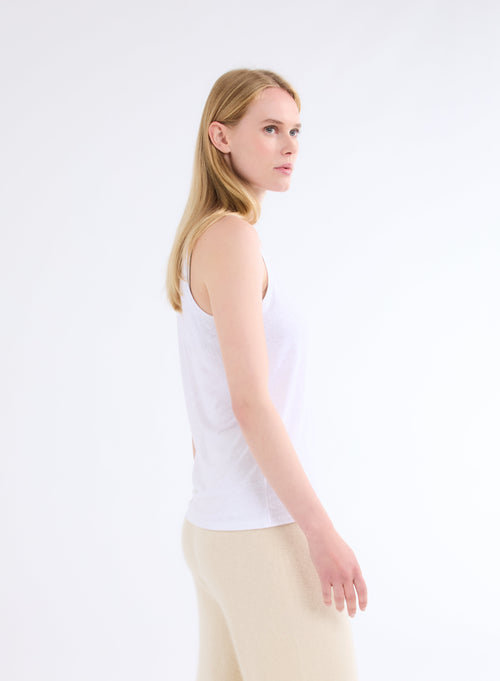 U-Ausschnitt Tank Top Leinen / Elasthan - MAJESTIC FILATURES