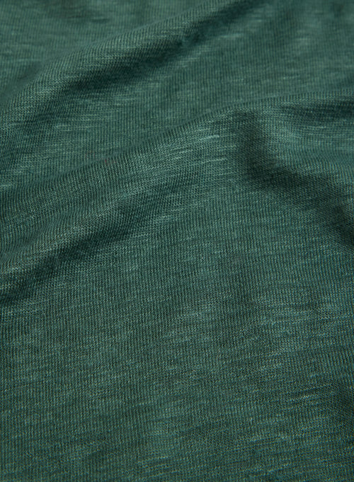 Green Long Sleeve Vest in Linen / Elastane - MAJESTIC FILATURES