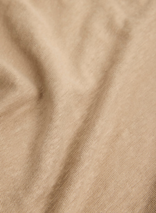 Beige Long Sleeve Linen Vest - MAJESTIC FILATURES
