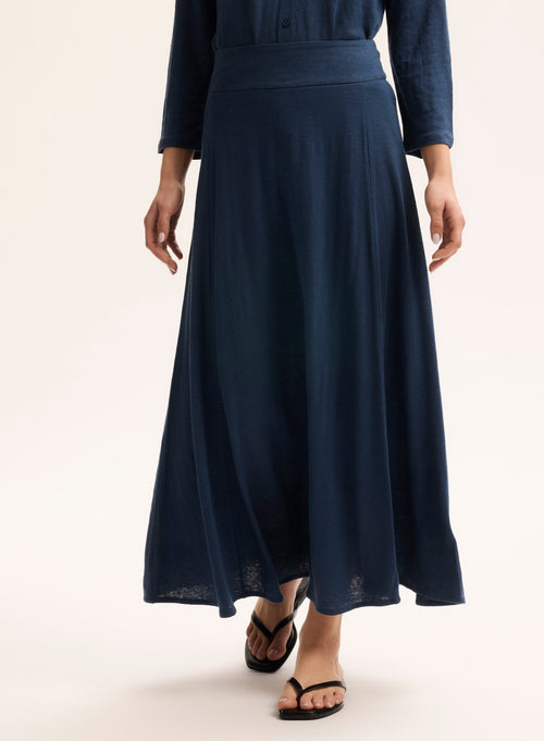 Blue Linen Skirt - MAJESTIC FILATURES