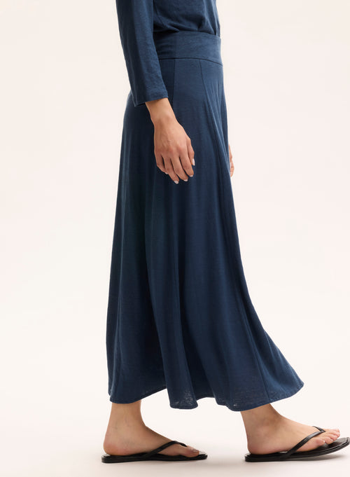 Blue Linen Skirt - MAJESTIC FILATURES