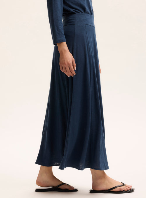 Blue Linen Skirt - MAJESTIC FILATURES