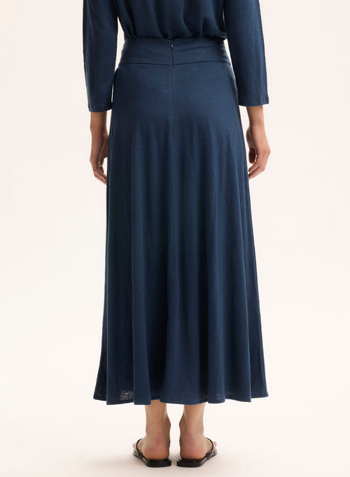 Blue Linen Skirt - MAJESTIC FILATURES