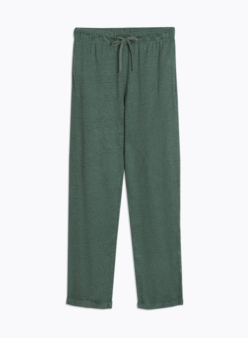 Pantalon Vert en Lin / Elasthanne - MAJESTIC FILATURES