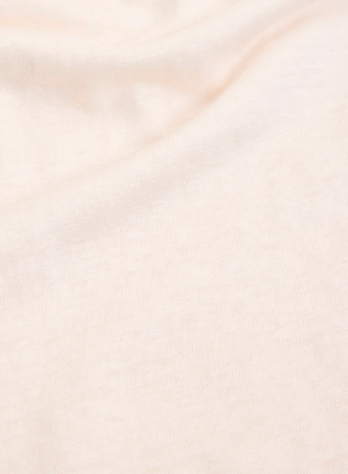 White Round Neck Sleeveless Dress in Linen / Elastane - MAJESTIC FILATURES
