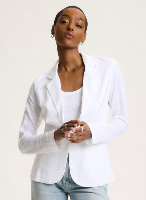 Chaqueta blanca de manga larga - MAJESTIC FILATURES