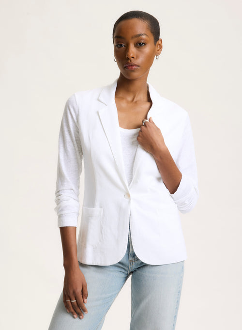 Chaqueta blanca de manga larga - MAJESTIC FILATURES