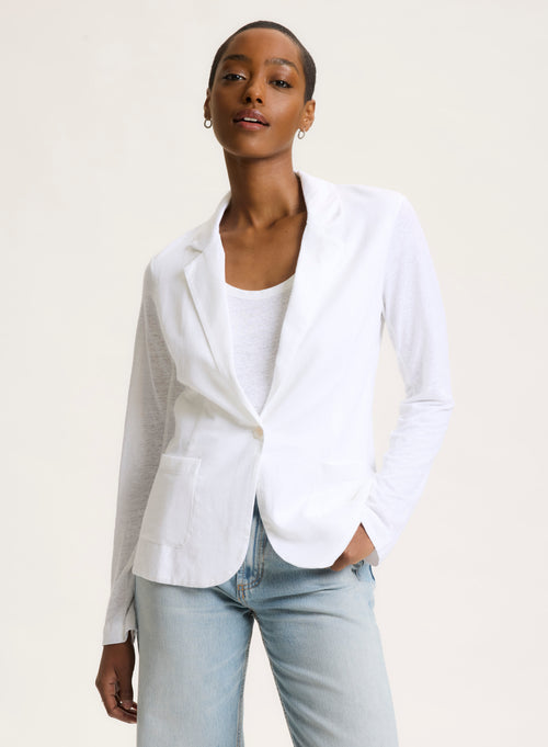 Chaqueta blanca de manga larga - MAJESTIC FILATURES