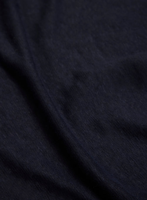Navy Linen Long Sleeve Shirt  - MAJESTIC FILATURES