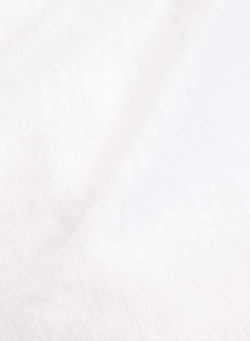 Polo Blanc Col Polo Manches Courtes en Lin / Elasthanne - MAJESTIC FILATURES