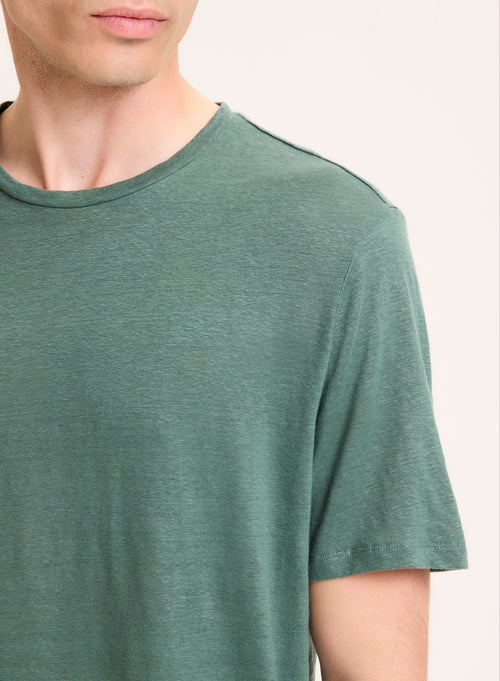 Green Shirt Collar Long Sleeve Shirt - MAJESTIC FILATURES