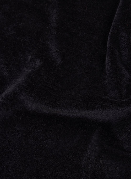 Chemise Noir Manches Longues avec Poche en Velours - MAJESTIC FILATURES